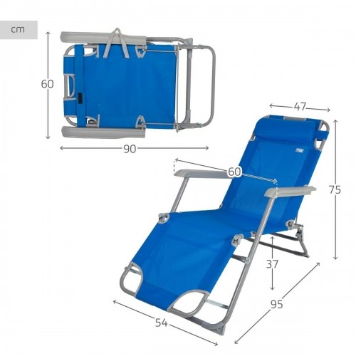 Reclining lounder Aktive Blue 153 x 33 x 47 cm image 2