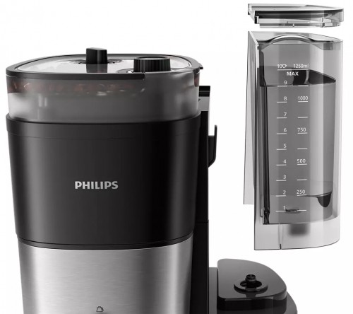 PHILIPS All-in-1 Brew Kafijas aparāts ar pilienu filtru un dzirnaviņām, melns un sudraba - HD7900/50 image 2