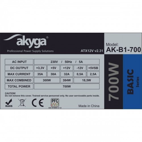 Источник питания Akyga AK-B1-700 700 W проводное Боковая вентиляция ATX image 2