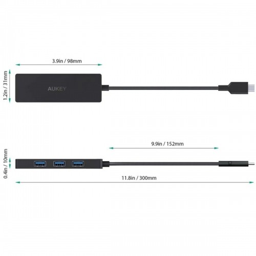 USB Centrmezgls Aukey CBC64 Melns image 2