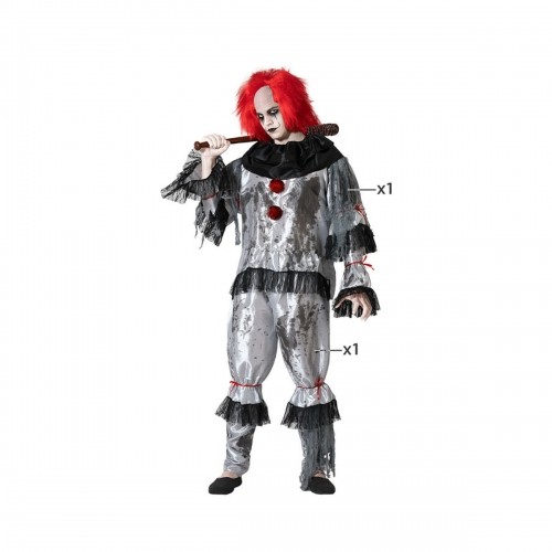 Costume for Adults Grey Male Clown image 2