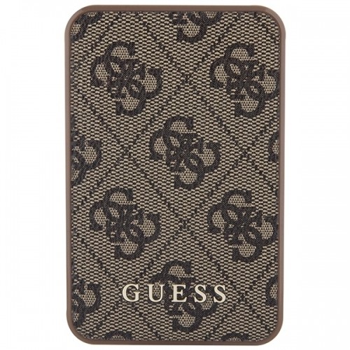 OEM Original Power Bank - GUESS GUPB5LP4GEGW 5000mAh 15W 4G Leather Metal Logo - Brown image 2