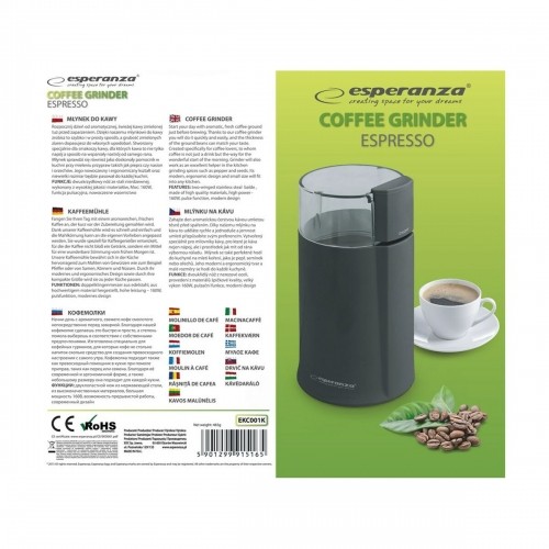 Кофемолка Esperanza EKC001K Чёрный 160 W image 2