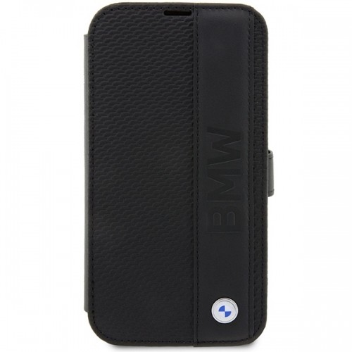 Etui BMW BMBKP14X22RDPK iPhone 14 Pro Max 6,7" czarny|black bookcase Leather Textured&Stripe image 2