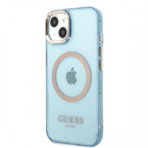 Guess GUHMP13MHTCMB iPhone 13 6,1" niebieski|blue hard case Gold Outline Translucent MagSafe image 2