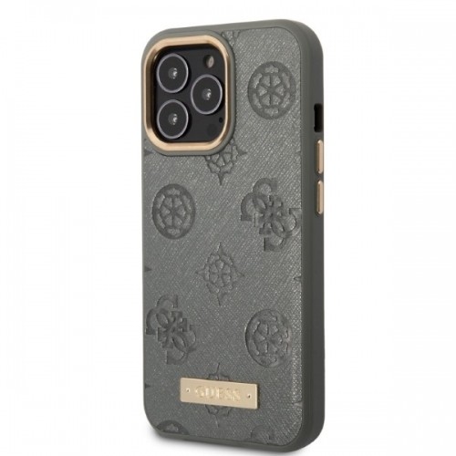 Guess GUHMP13LSAPSTG iPhone 13 Pro | 13 6,1" szary|grey hardcase Peony Logo Plate MagSafe image 2