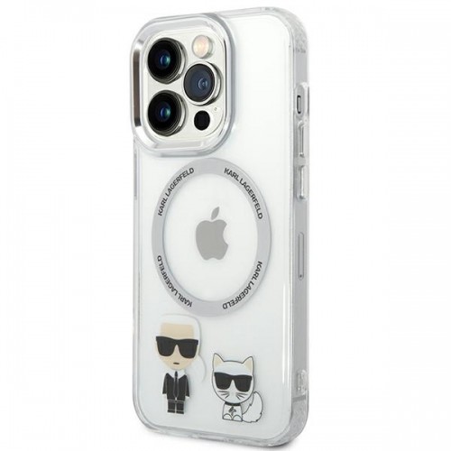 Karl Lagerfeld MagSafe Compatible Case Karl and Choupette for iPhone 14 Pro Max Transparent image 2