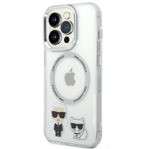 Karl Lagerfeld MagSafe Compatible Case Karl and Choupette for iPhone 14 Pro Transparent image 2