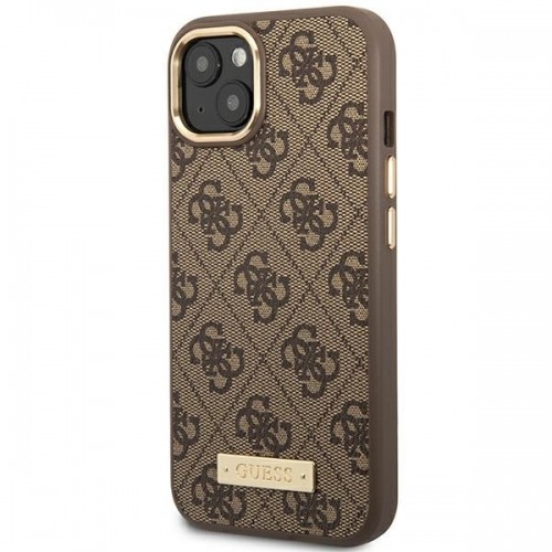 Guess PU 4G MagSafe Compatible Case for iPhone 14 Brown image 2