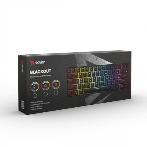 Keyboard Savio BLACKOUT Black Multicolour English QWERTY image 2