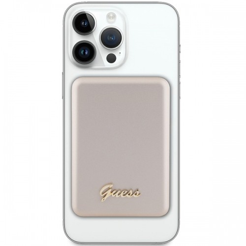 Guess Powerbank indukcyjny 15W GUPBM5ALGSGD 5000mAh złoty|gold MagSafe Metal Script Logo image 2