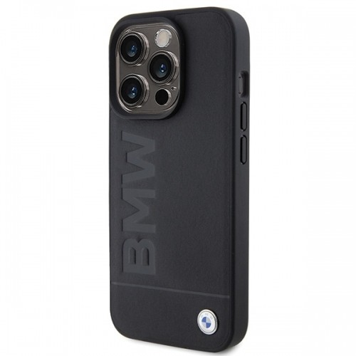 BMW BMHMP15XSLLBK iPhone 15 Pro Max 6.7" czarny|black MagSafe Leather Hot Stamp image 2