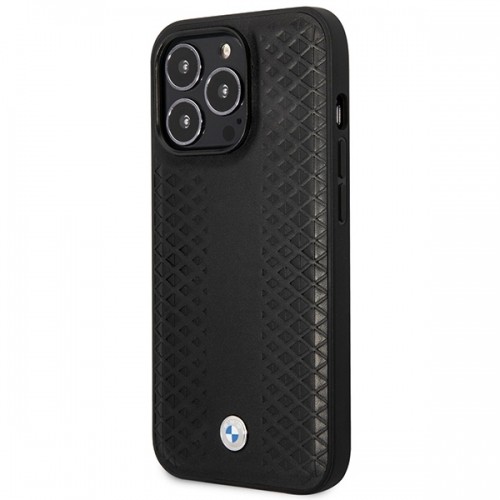 Etui BMW BMHMP14L22RFGK iPhone 14 Pro 6,1" czarny|black Leather Diamond Pattern MagSafe image 2