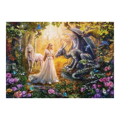 Puzle un domino komplekts Dragón Princesa Unicornio Educa 17696 1500 Daudzums 85 x 60 cm image 2