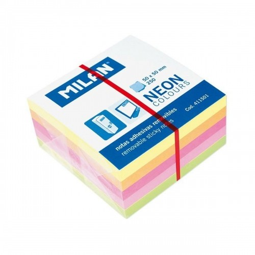 Стикеры для записей Milan Neon colours Разноцветный 50 x 50 mm (12 штук) image 2