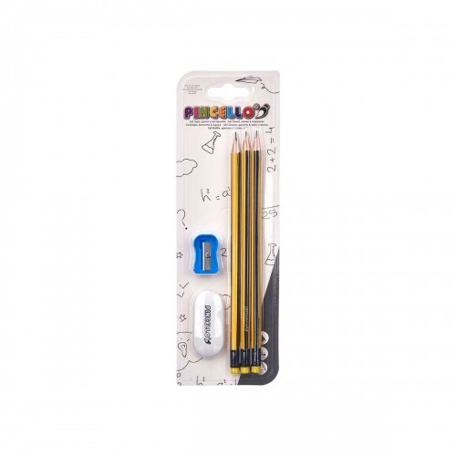 Pencil Set Pencil Sharpener Eraser (12 Units) image 2