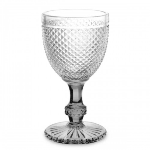 Wine glass Diamond Transparent Anthracite Glass 330 ml (6 Units) image 2