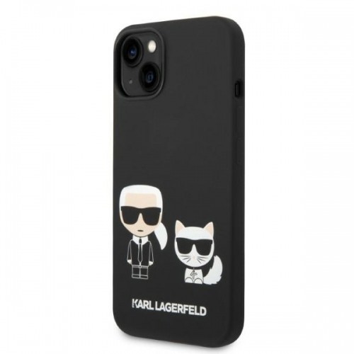 Karl Lagerfeld MagSafe Compatible Case Liquid Silicone Karl and Choupette for iPhone 14 Black image 2