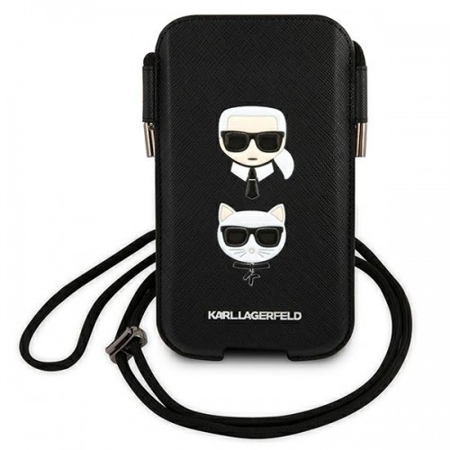 Karl Lagerfeld Choupette Head Saffiano PU Pouch S|M Black image 2