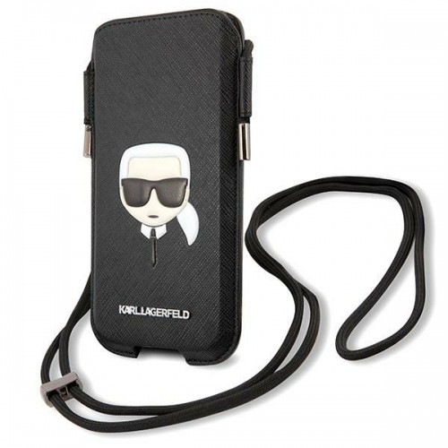 Karl Lagerfeld Head Saffiano PU Pouch S|M Black image 2