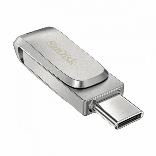 Micro SD Memory Card with Adaptor SanDisk Ultra Dual Drive Luxe Silver Steel 64 GB image 2