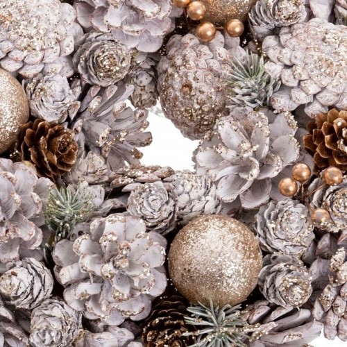 Advent wreathe White Golden Plastic Foam Pineapples 26 x 26 x 8 cm image 2