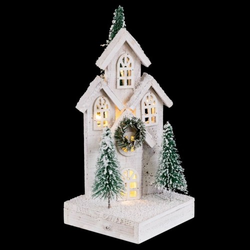 Bigbuy Christmas Ziemassvētku Nieciņš Balts Zaļš Koks Plastmasa Ciemats 16 x 16 x 38 cm image 2