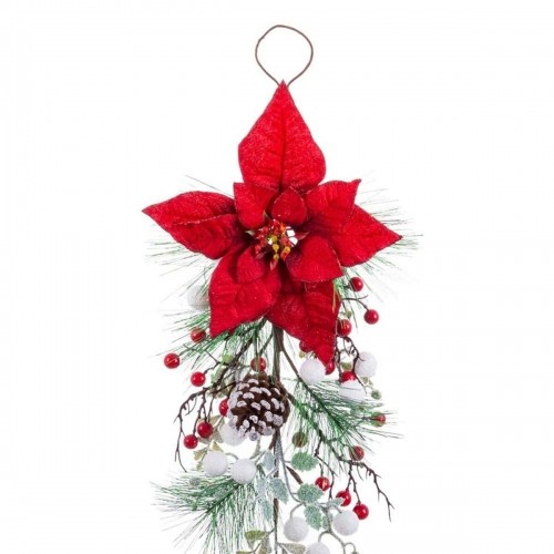 Bigbuy Christmas Durvju Pakaramais Ziemassvētki Sarkans Daudzkrāsains Plastmasa Audums Ananāsi 60 cm image 2