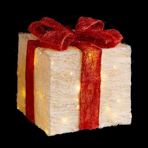 Christmas bauble White Red Metal Fibre Gift Box 25 x 25 x 31 cm (3 Units) image 2