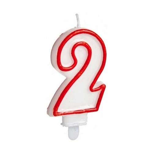 Bigbuy Party Вуаль День рождения Номера 2 Красный Белый (12 штук) image 2