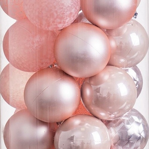 Christmas Baubles Pink Plastic 6 x 6 x 6 cm (40 Units) image 2