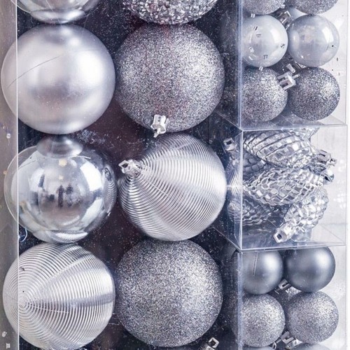 Bigbuy Christmas Ёлочные шарики Серебристый (50 штук) image 2