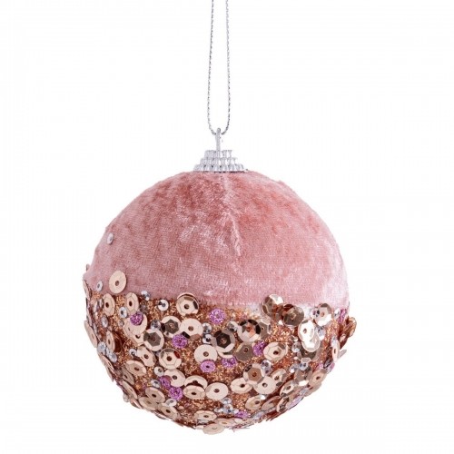 Bigbuy Christmas Ёлочные шарики Розовый Позолоченный Polyfoam Ткань 10 x 10 x 10 cm (4 штук) image 2