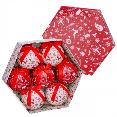 Bigbuy Christmas Ёлочные шарики Белый Красный бумага Polyfoam Кукла-белоснежка 7,5 x 7,5 x 7,5 cm (7 штук) image 2