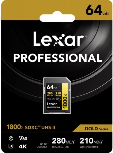 Lexar memory card SDXC 64GB Professional 1800x UHS-II U3 V60 image 2