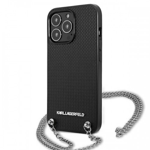 Karl Lagerfeld KLHCP13XPMK iPhone 13 Pro Max 6,7" hardcase czarny|black Leather Textured and Chain image 2
