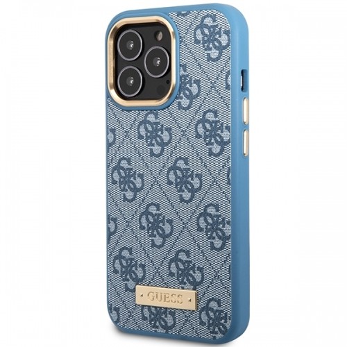 Guess GUHMP14XU4GPRB iPhone 14 Pro Max 6,7" niebieski|blue hard case 4G Logo Plate MagSafe image 2