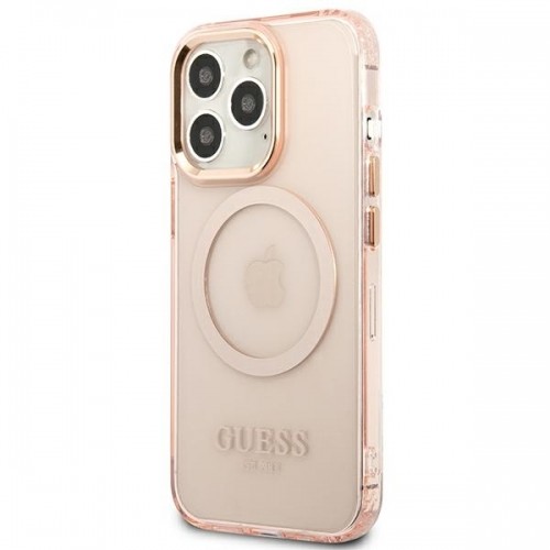 Guess Translucent MagSafe Compatible Case for iPhone 13 Pro Max Pink image 2
