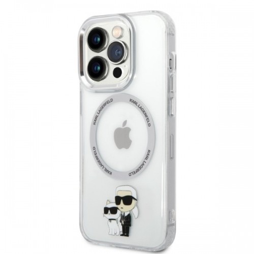 Karl Lagerfeld MagSafe Compatible Case IML Karl and Choupette NFT for iPhone 14 Pro Max Transparent image 2