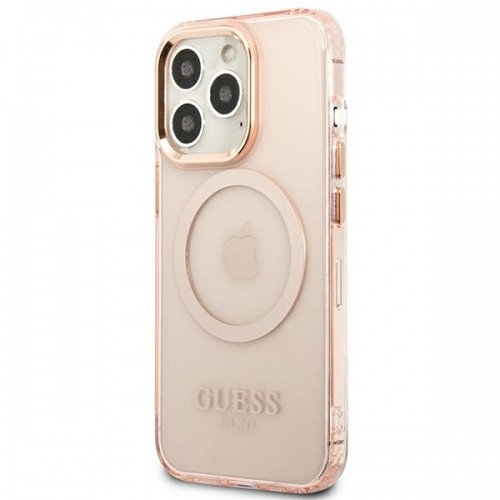 Guess Translucent MagSafe Compatible Case for iPhone 13 Pro Pink image 2