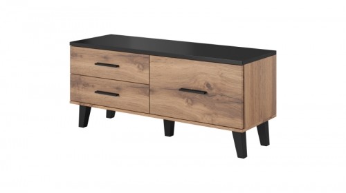 Halmar TV stand LOTTA 120 1D2S wotan oak/ black image 2