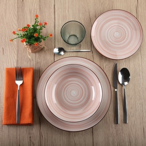 Tableware Versa Artesia 18 Pieces Pink Porcelain image 2