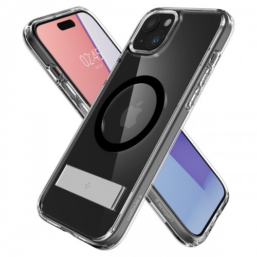 Apple Spigen Ultra Hybrid S MagSafe case with stand for iPhone 15 - black image 2