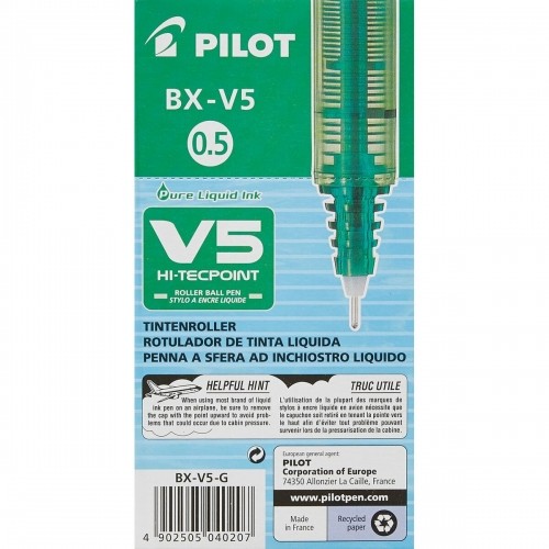 Liquid ink pen Pilot V-5 Hi-Tecpoint Green 0,3 mm (12 Units) image 2