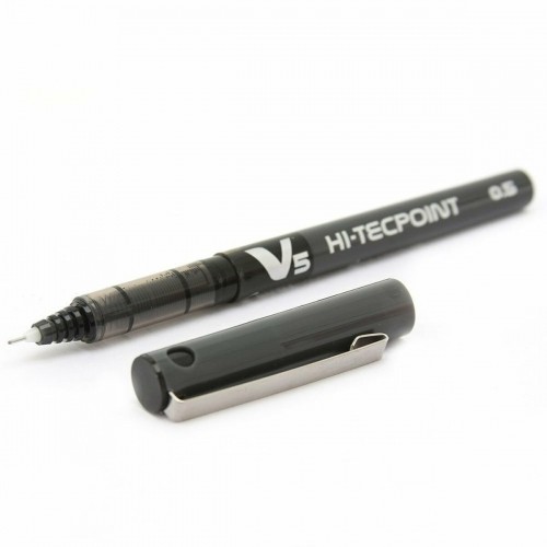 Ручка с жидкими чернилами Pilot V-5 Hi-Tecpoint Чёрный 0,3 mm (12 штук) image 2