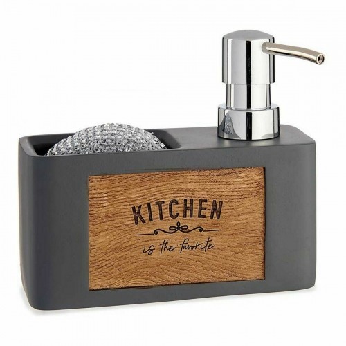 2-in-1 Soap Dispenser for the Kitchen Sink Brown Grey Polyresin (12 Units) image 2