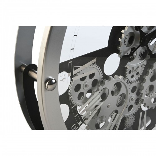 Настенное часы Home ESPRIT Чёрный Серебристый Металл Стеклянный Шестерни 52 x 8,5 x 52 cm image 2