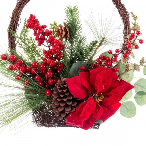 Bigbuy Christmas Новогоднее украшение Красный Разноцветный ротанг Пластик Ананасы корзина 43,18 cm image 2