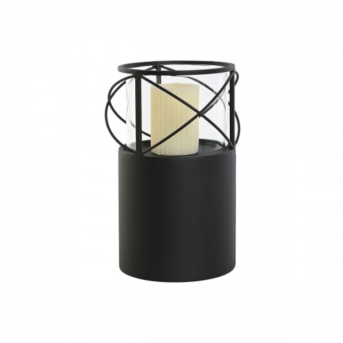 Candleholder Home ESPRIT Black Metal Crystal 24,5 x 24,5 x 46 cm (2 Units) image 2