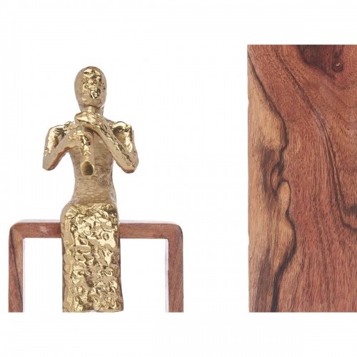 Decorative Figure Recorder Brown Wood Metal 13 x 27 x 13 cm image 2